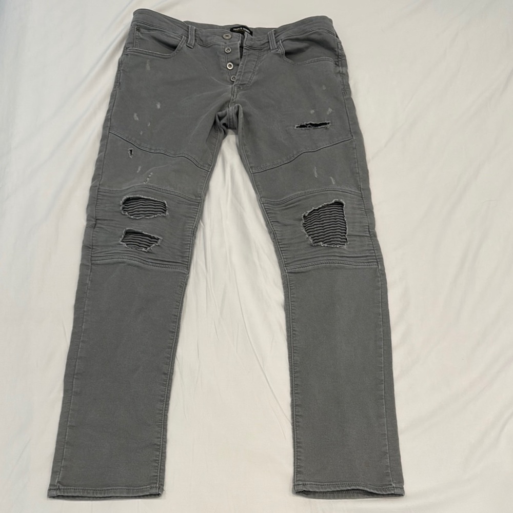 Men's Jack & Jones Distressed 34x32 Grey Jeans